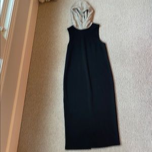 Black Zara sheath dress with attached hoodie